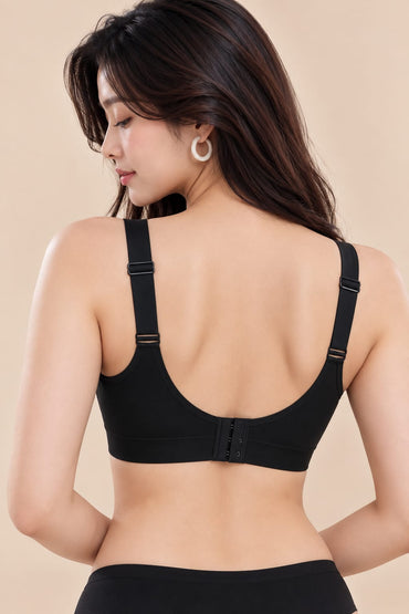 Women’s Black Seamless Bra – Wireless Comfort & Adjustable Straps