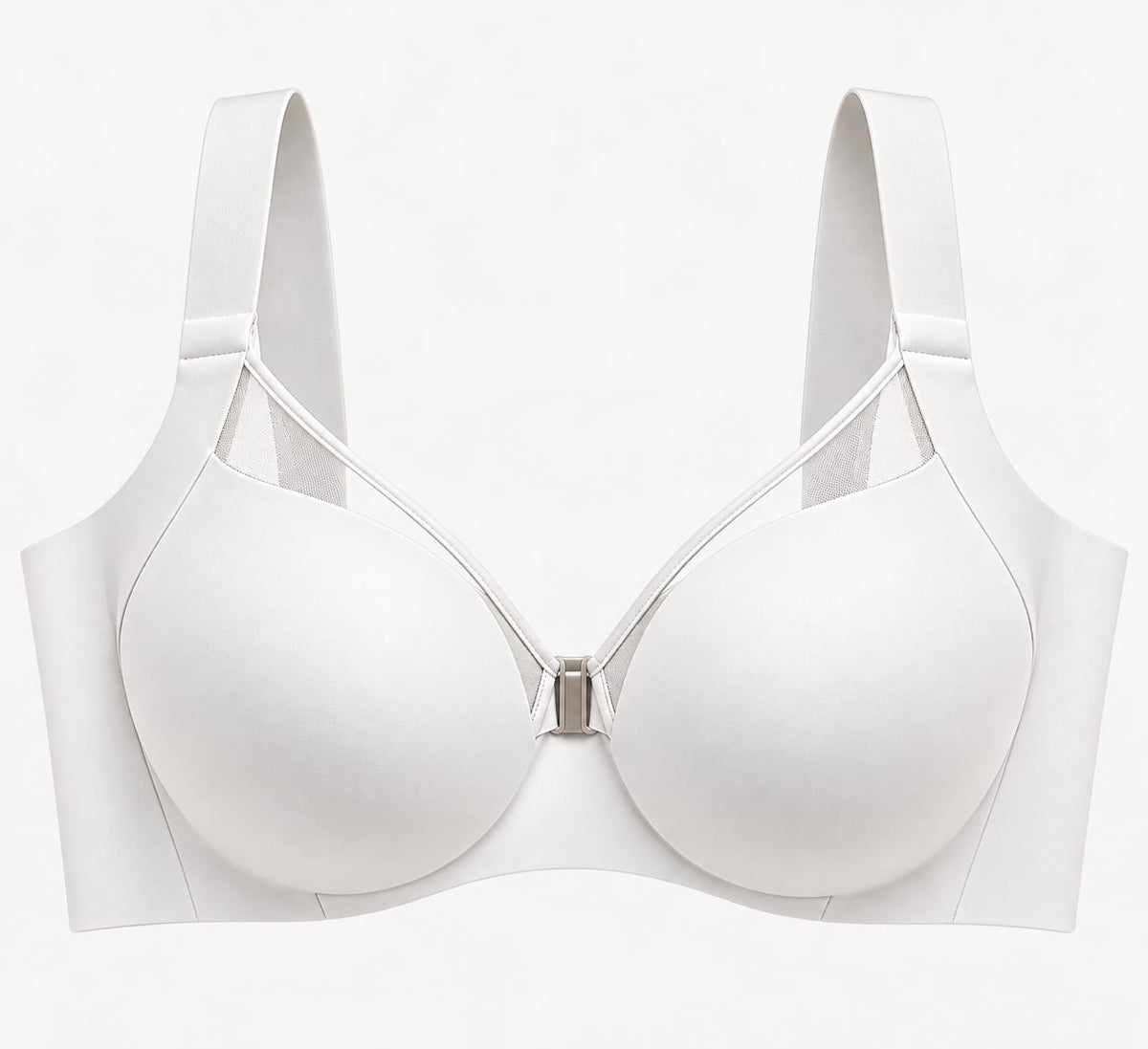 Women’s White Front Closure Smooth Underwire Bra