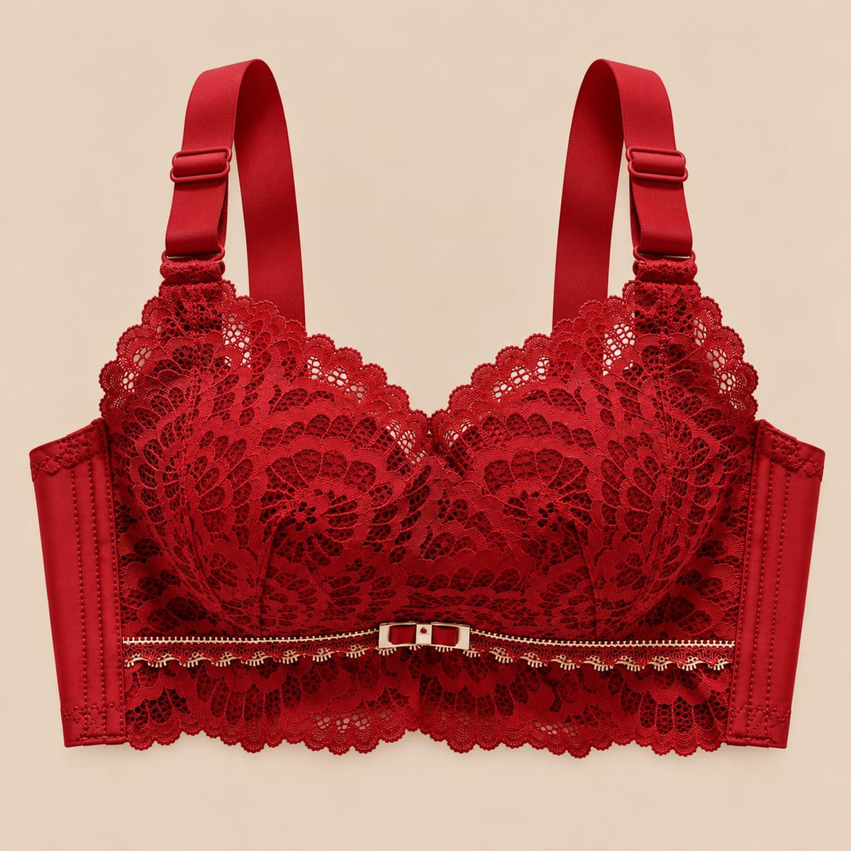Women’s Red Floral Lace Underwire Bra