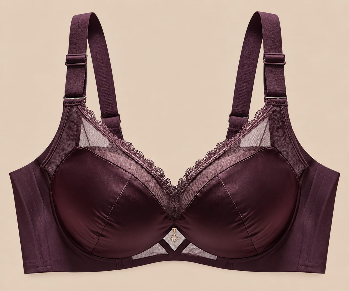 Women’s Burgundy Lace Detail Underwire Bra