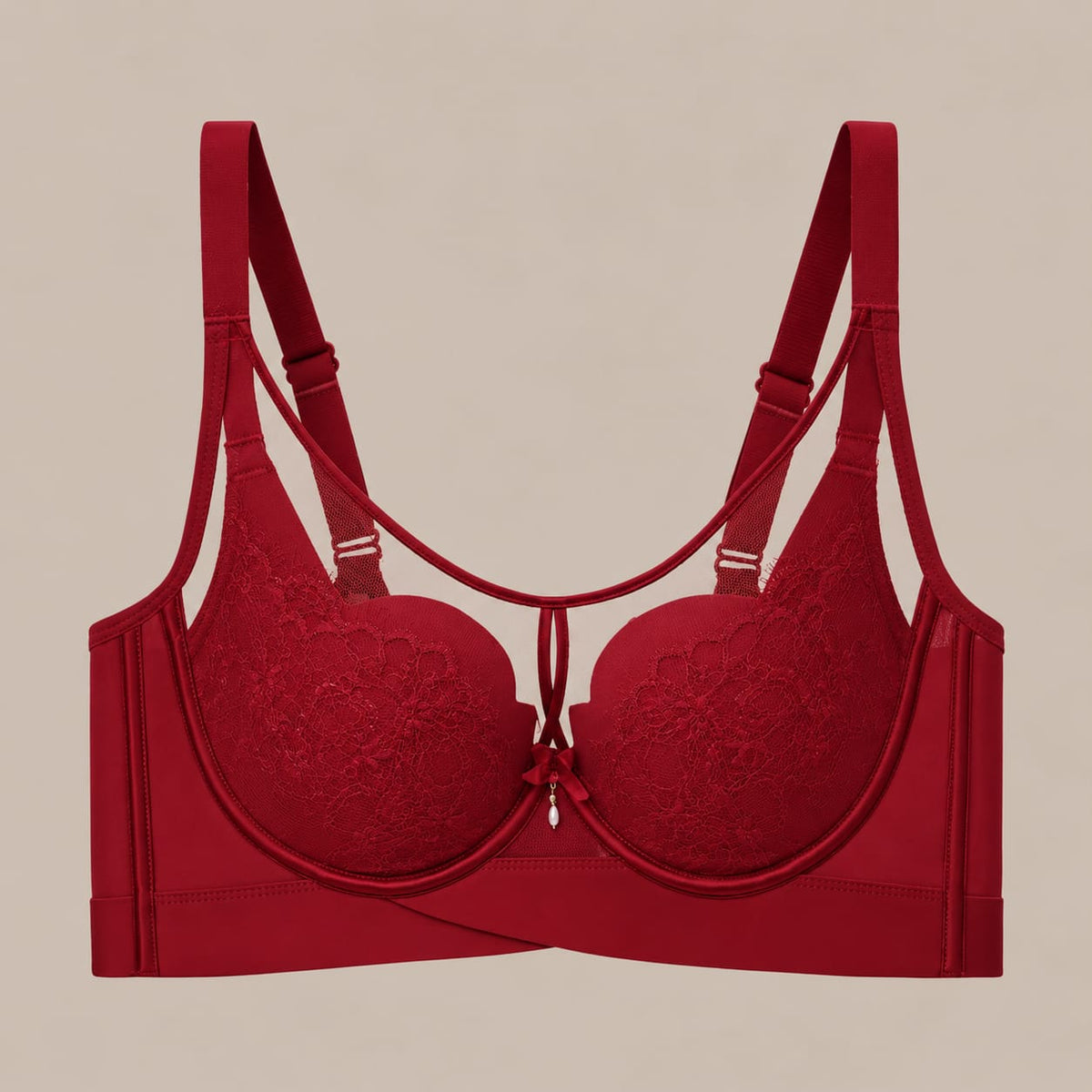 Women’s Red Floral Lace Bra