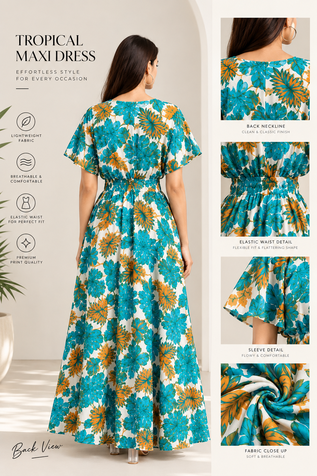 Women's Tropical Floral Maxi Dress | Luma NZ