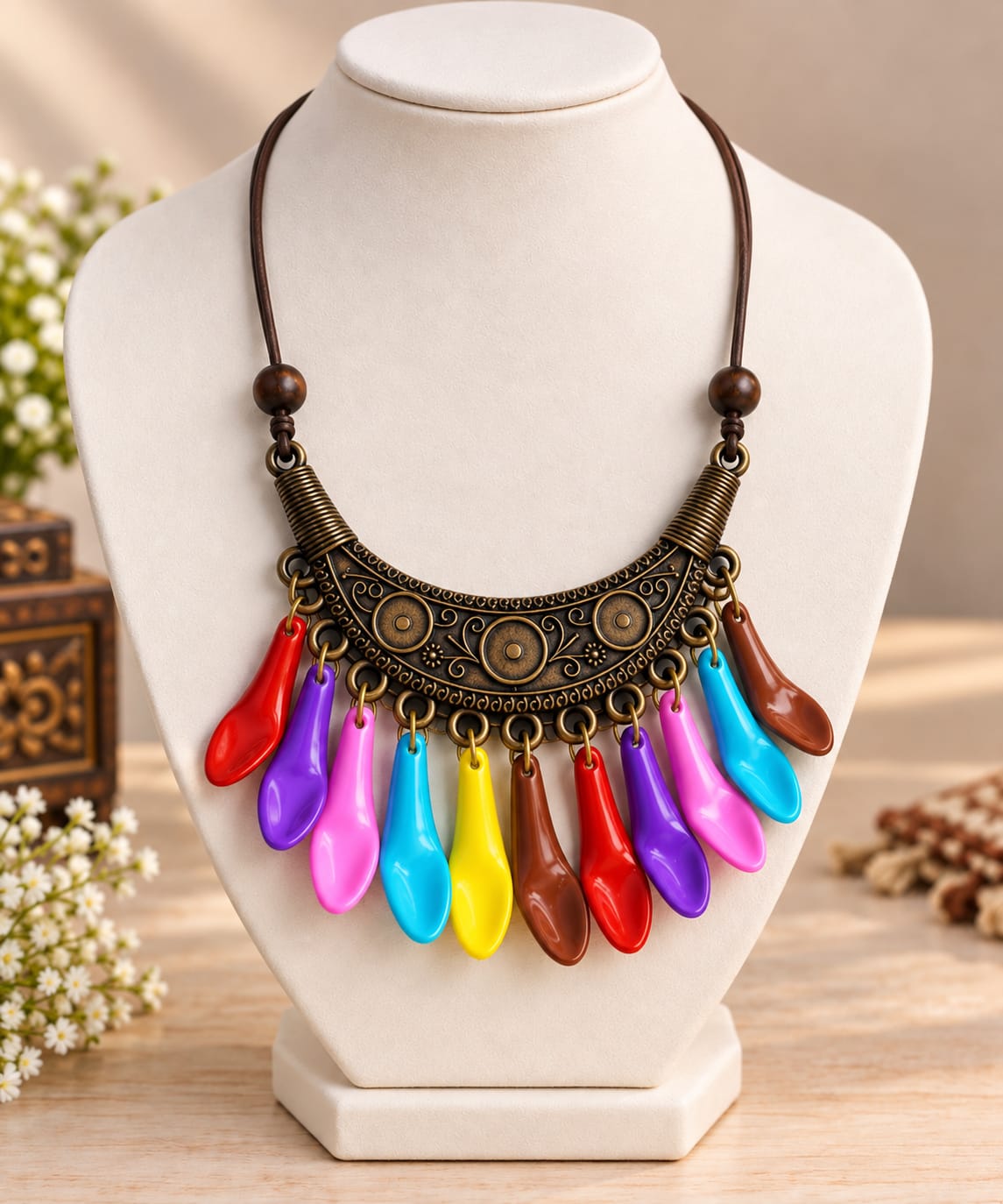 Colorful Boho Statement Necklace