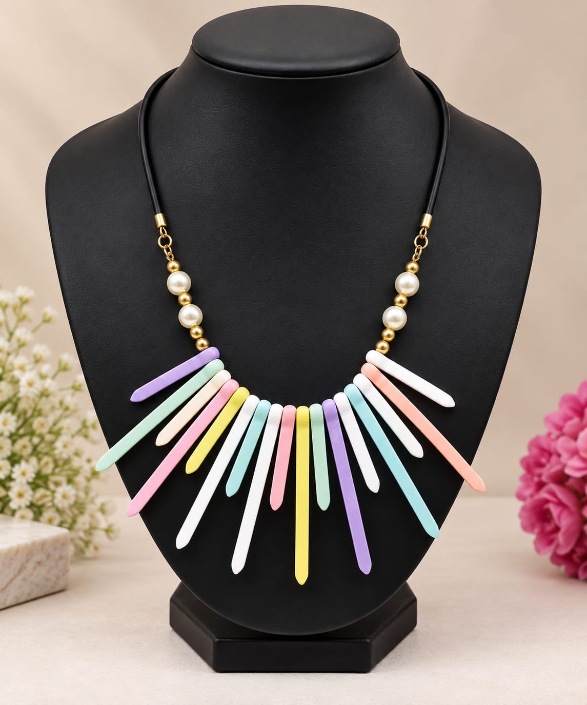 Pastel Rainbow Statement Necklace