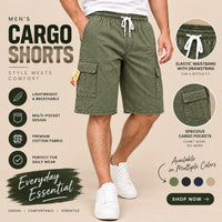 Men’s Cotton Cargo Shorts – Multi-Pocket Casual Shorts
