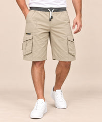 Men’s Beige Cargo Shorts – Multi-Pocket Casual Wear