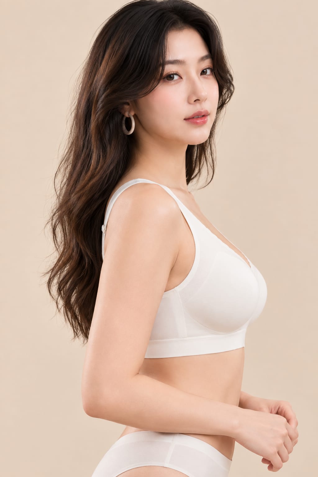 Women’s White Seamless Bra – Wireless Comfort & Adjustable Straps