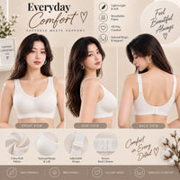 Women’s White Seamless Bra – Wireless Comfort & Adjustable Straps