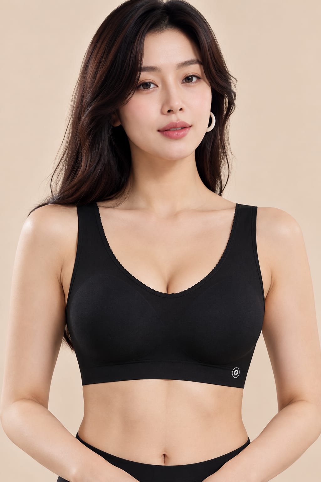 Women’s Black Seamless Bra – Wireless Comfort & Adjustable Straps