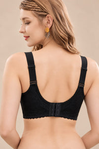 Women’s Black Lace Bra – Wireless Support & Adjustable Straps