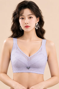 Women’s Lavender Lace Bra – Soft Support & Adjustable Straps