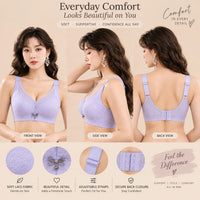 Women’s Lavender Lace Bra – Soft Support & Adjustable Straps