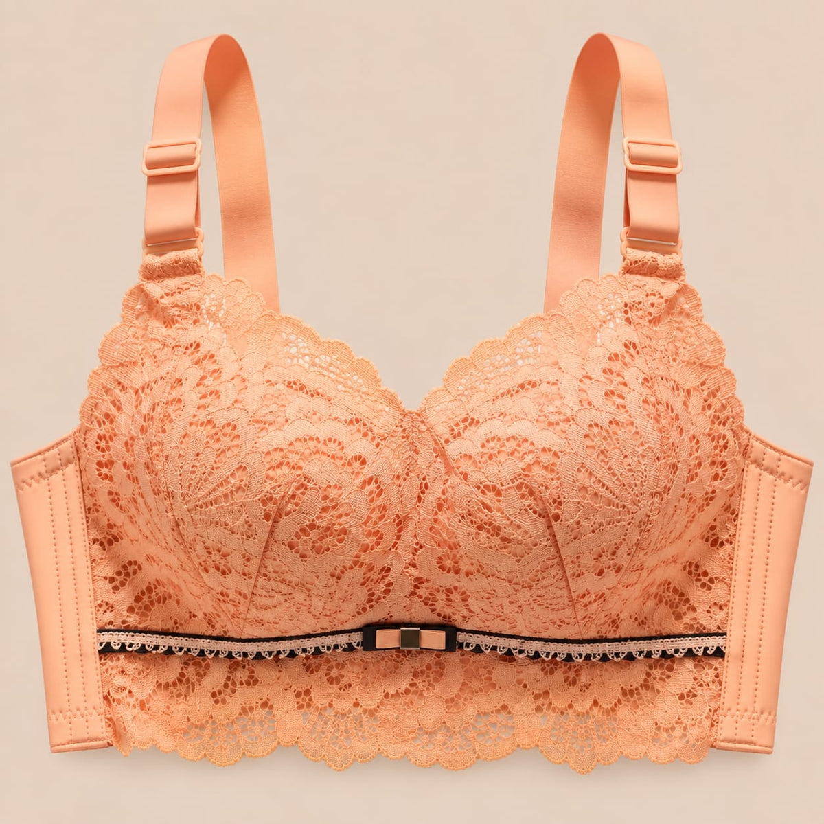 Women’s Peach Floral Lace Underwire Bra