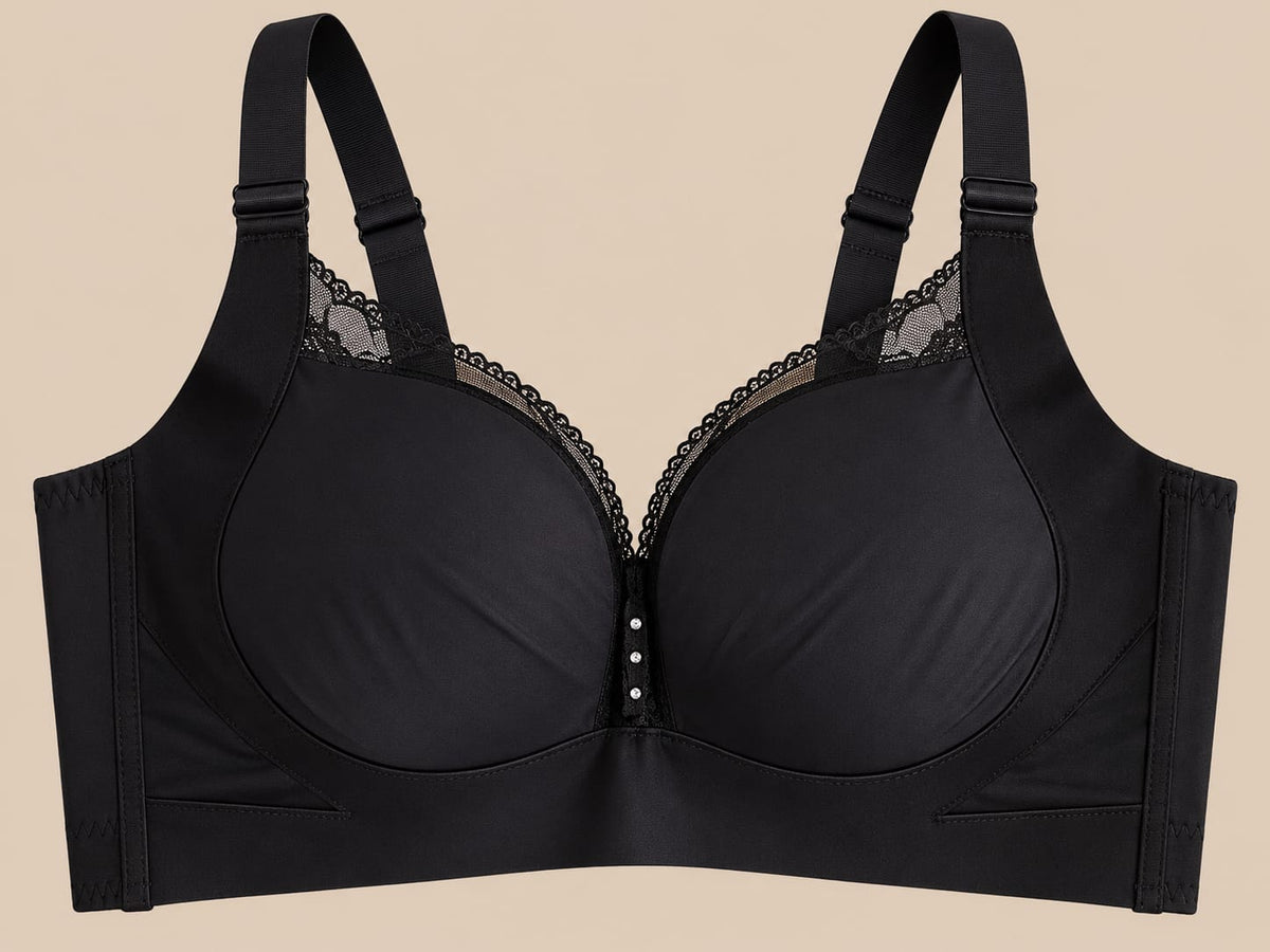 Black Lace Trim Full Coverage Bra