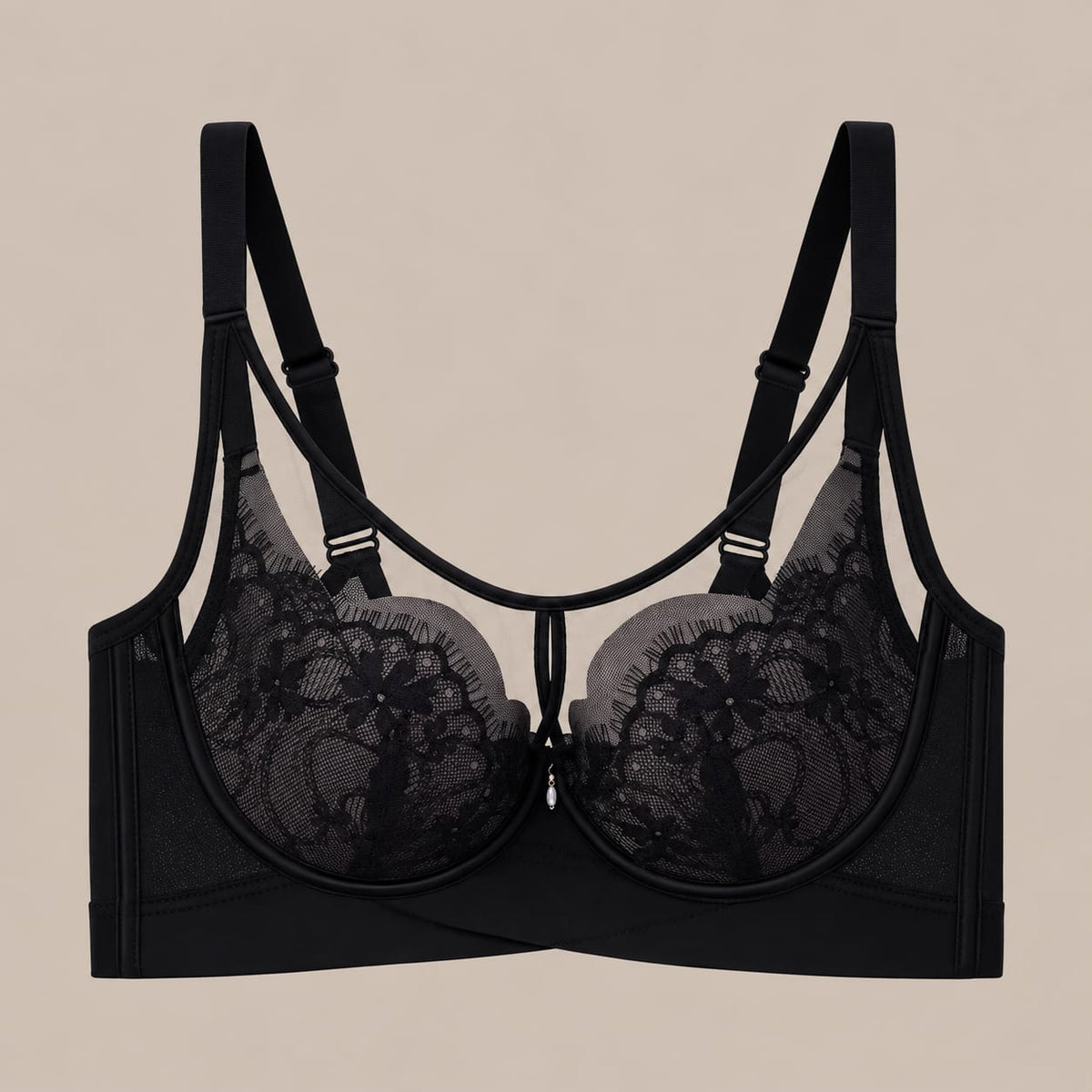 Women’s Black Floral Lace Bra