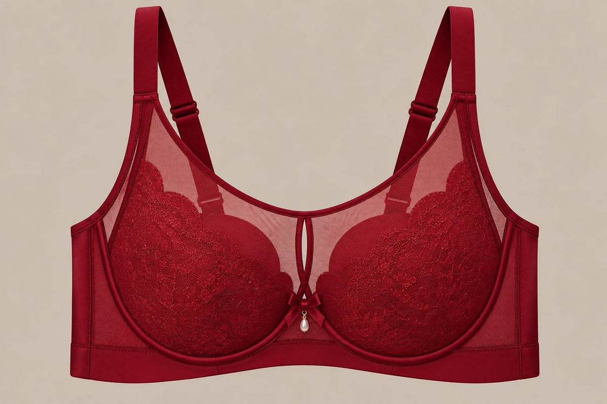 Women’s Burgundy Lace Bra